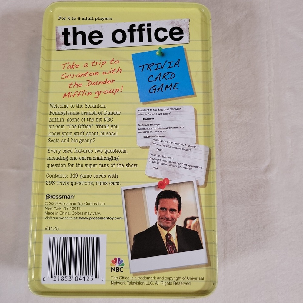 The Office Trivia Card Game 2009 Edition Tin Pressman #4125 Complete TV Show - Picture 2 of 7